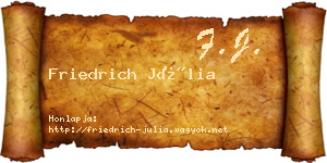 Friedrich Júlia névjegykártya