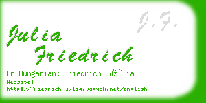 julia friedrich business card